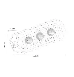 Feu de pénétration orange 3 Leds - 12/24 Volts - IP67 - Gamme économique