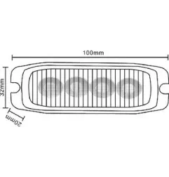 Feu de pénétration orange 4 Leds - 12/24 Volts - IP67
