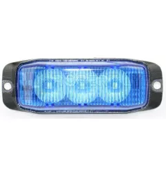 Feu de pénétration bleu 3 Leds - 12/24 Volts - IP67
