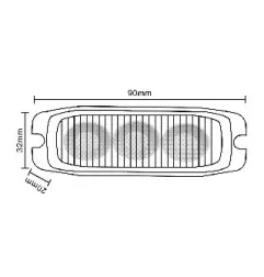Feu de pénétration bleu 3 Leds - 12/24 Volts - IP67