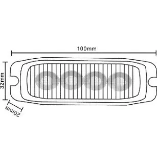 Feu de pénétration bleu 4 Leds - 12/24 Volts - IP67