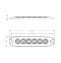 Feu de pénétration extra plat 6 Leds - 12/24 Volts - IP67