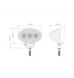 Lampe de travail à LED 3xLED ovale flood L0126