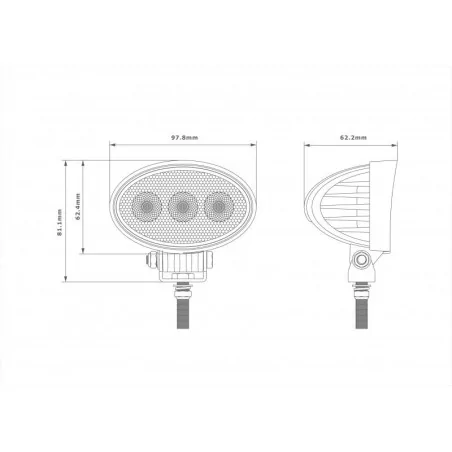 Lampe de travail à LED 3xLED ovale flood L0126