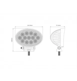 Lampa robocza LED 13xLED owalna flood L0128