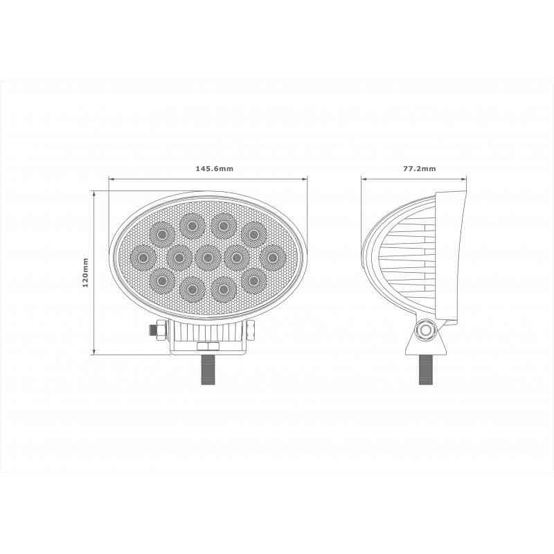 Lampa robocza LED 13xLED owalna flood L0128 Lampa robocza LED 13xLED owalna flood L0128