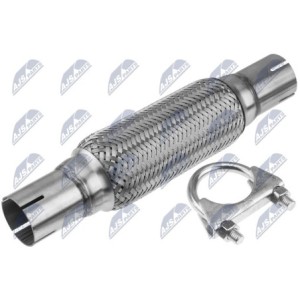 Raccord Flexible D'échappement 45 mm x 300 mm - ACIER INOXYDABLE - PINCES INCLUSES