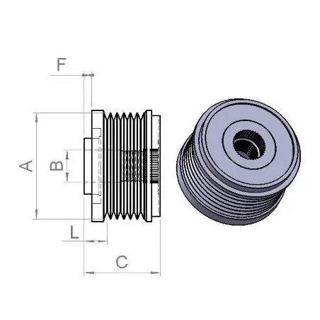 Declutchable pulley 235503