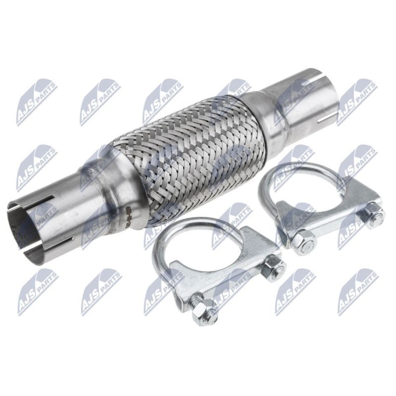Raccord Flexible D'échappement 45 mm x 250 mm - ACIER INOXYDABLE - PINCES INCLUSES Raccord Flexible D'échappement 45 mm x 250 mm - ACIER INOXYDABLE - PINCES INCLUSES