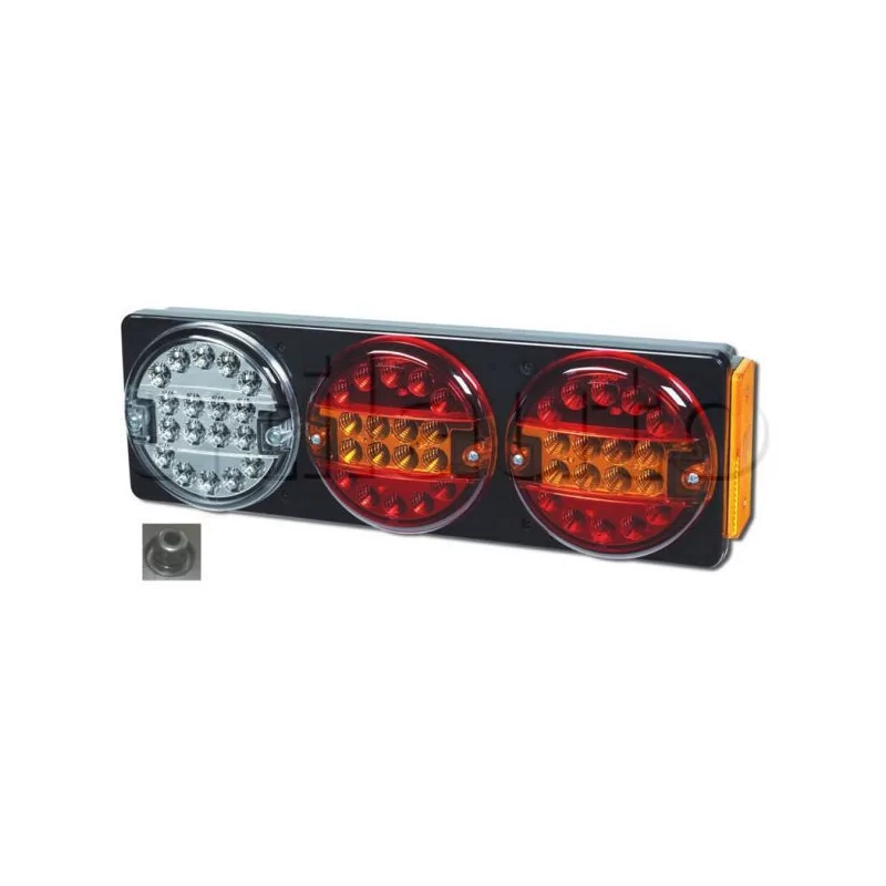 Feu arrière combiné à Leds - 12/24 Volts - L 440 x l 144 x Ep 76 mm DROIT 3 FEU