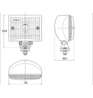 Feu arrière à ampoules - 24 Volts - 464 x 130 x 83 mm