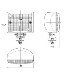 Feu arrière à ampoules - 24 Volts - 464 x 130 x 83 mm GAUCHE