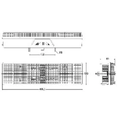 Feu arrière Type MERCEDES à ampoules - 24 Volts - 465 x 130 x 89 mm