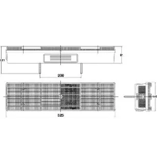 Feu arrière Type MERCEDES à ampoules - 24 Volts - 525 x 140 x 81 mm