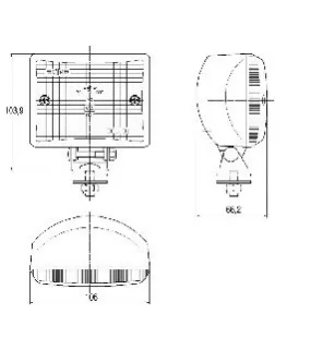 Feu d'éclairage orange à ampoule - 12/24 Volts - 106 x 83 mm