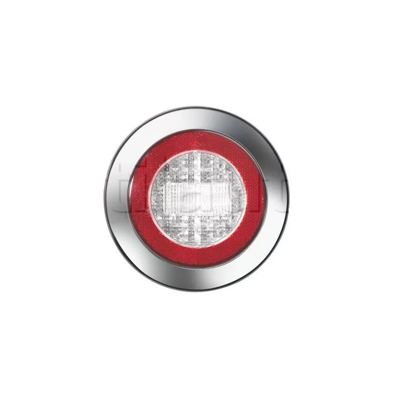 Feu de recul à Leds avec enjoliveur chromé brillant - ø 155 mm - IP67 ROND 12V. LEDSXEP