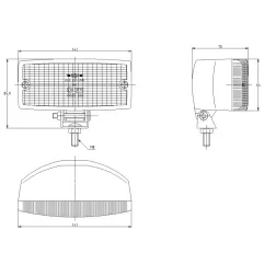 Feu de recul à ampoule - 12/24 Volts - 141 x 85,9 x 70 mm