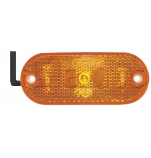 Feu latéral orange à Leds à plaquer - Avec câble méplat et clip rapide - 110 x 45 x 13 mm.1,65M 12V