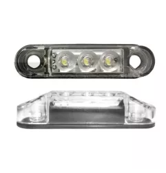 Feu de position avant 3 Leds - 12/24 Volts - 65 x 17 x Ep 14 mm BLANCC 12/24 250MM