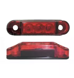 Feu de position arrière 3 Leds - 12/24 Volts - 65 x 17 x Ep 14 mm 12/24 5M CABL PLAT