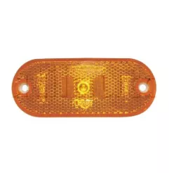 Feu latéral orange à Leds à plaquer - Avec double connecteur AMP - 110 x 75 x 36 mm 12V.