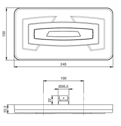 Feu compact à Leds extra plat - 9/32 Volts - 245 x 130 x 22 mm - IP67 REMORQUE DROITE