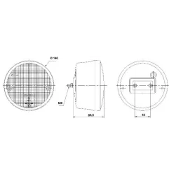 Feu antibrouillard et de recul à Leds - 12/24 Volts - ø 140 mm