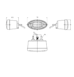 Feu de recul à Leds - 12/24 Volts - 110 x 55 x 67,5 mm