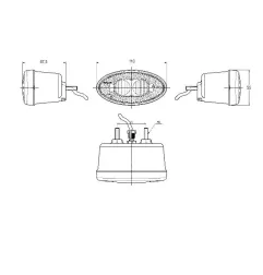 Feu antibrouillard à Leds - 12/24 Volts - 110 x 55 x 67,5 mm