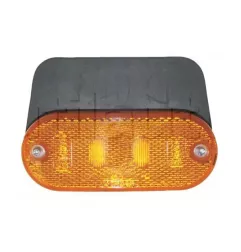 Feu latéral orange à Leds sur patte équerre - Avec double connecteur AMP110 x 75 x 36 mm  12V