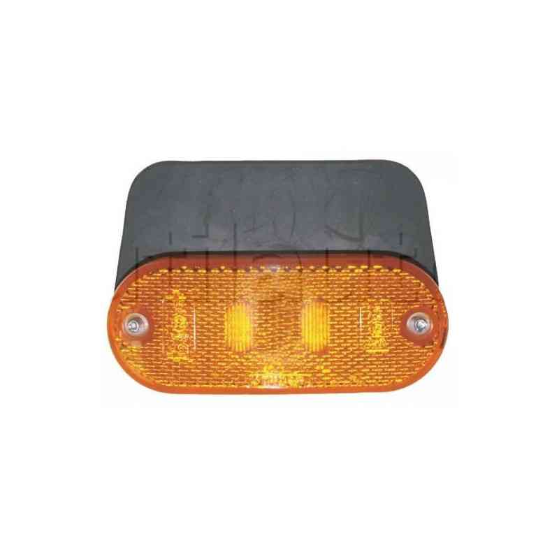 Feu latéral orange à Leds sur patte équerre - Avec double connecteur AMP110 x 75 x 36 mm  12V
