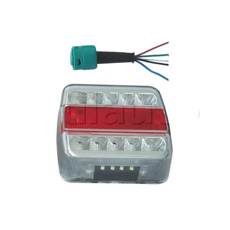 Feu de remorque légère à Leds avec connecteur 5 broches intégré - 12 Volts - 105 x 98 x 35 mm