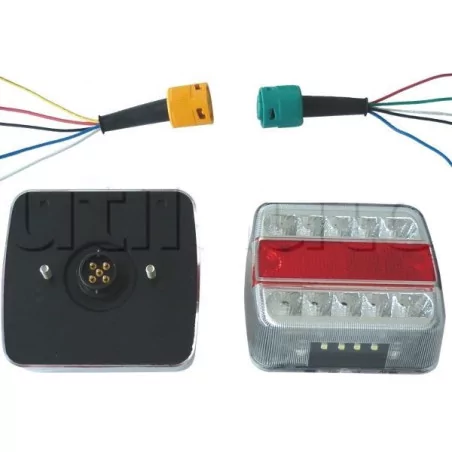 Feu de remorque légère à Leds avec connecteur 5 broches intégré - 12 Volts - 105 x 98 x 35 mm