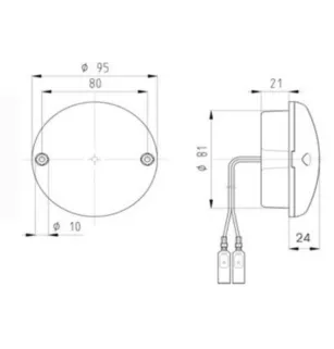 Feu de stop modulaire à Leds -24 Volts - ø 95 mm