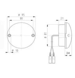 Feu de stop modulaire à Leds - 12 Volts - ø 95 mm