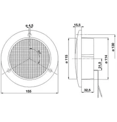 Feu arrière modulaire à Leds avec enjoliveur chromé brillant -  24 Volts ø 155 mm - IP67