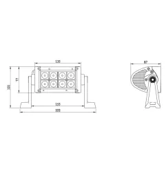 Panneau LED 8x LED FLOOD 222mm LB0001F