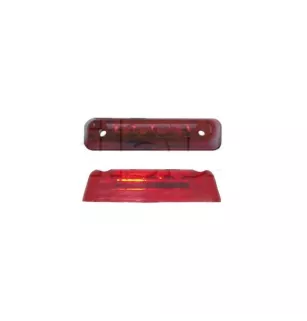 Feu de position arrière 4 Leds - L 65 x l 16 x 16,5 mm Rouge 24 Volts