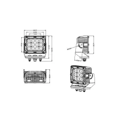 LED Feu de travail TruckLED Pro 12x LED flood LR0003F