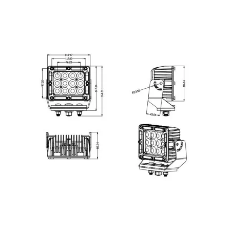 LED Feu de travail TruckLED Pro 12x LED flood LR0003F