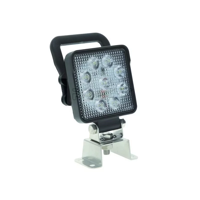 Phare de travail avec poignée et interrupteur 9 Leds OSRAM - 10/30 Volts - L 112 x H 62 x Ep 38 mm - IP67/69K