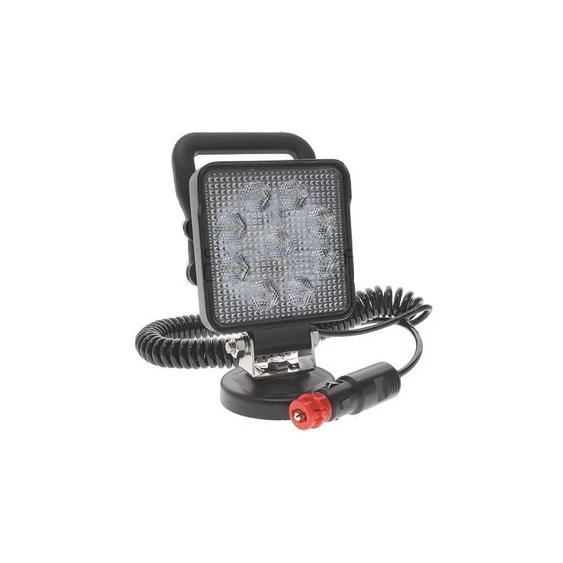 Phare de travail carré magnétique avec poignée 9 Leds OSRAM - 10/30 Volts - L 100 x H 129 x Ep 40 mm - IP67/69K