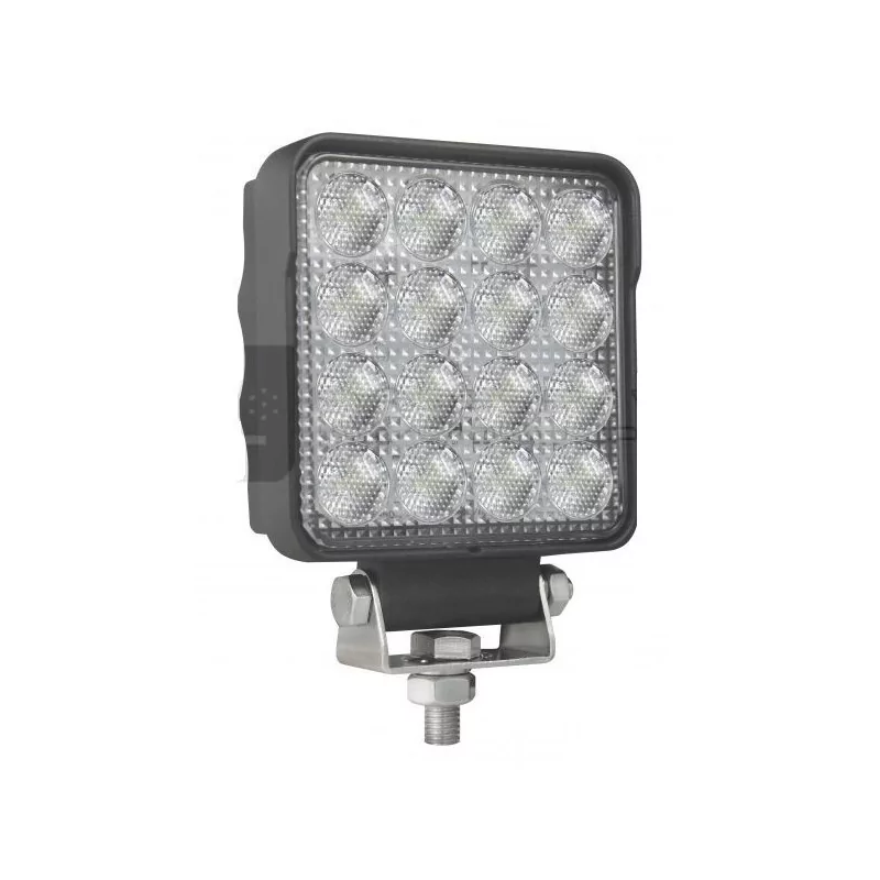 Phare de travail carré 16 Leds OSRAM - 10/30 volts - L 108 x H 139 x Ep 48 mm - IP67/IP69K CARRE