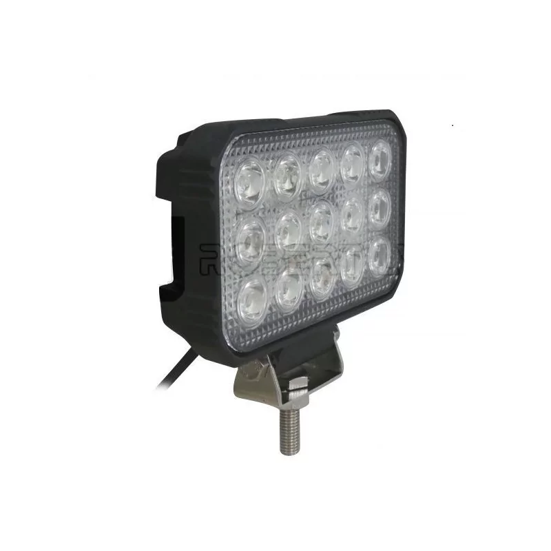 Phare de travail rectangle 15 Leds OSRAM - 10/30 volts - L 150 x H 122 x Ep 37 mm - IP67 / IP69K