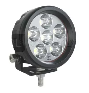 Phare de travail rond 6 Leds - 10/30 volts - ø 89 x Ep 58 mm - IP67 + IP69K