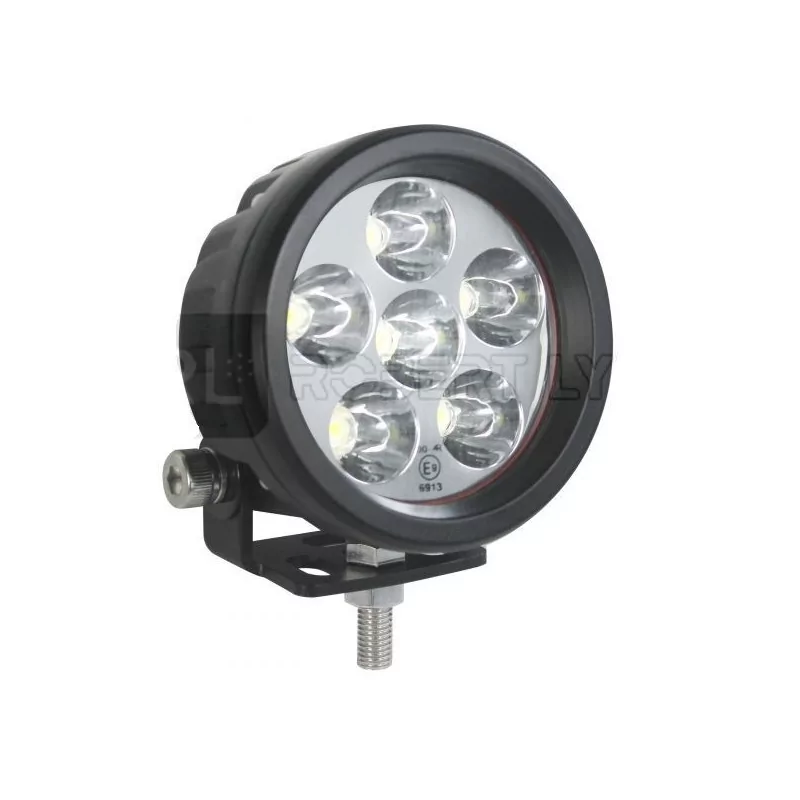 Phare de travail rond 6 Leds - 10/30 volts - ø 89 x Ep 58 mm - IP67 + IP69K