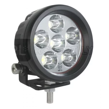 Phare de travail rond 6 Leds - 10/30 volts - ø 89 x Ep 58 mm - IP67 + IP69K