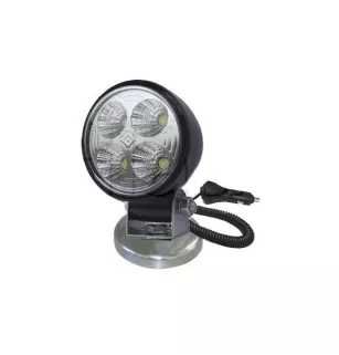 Phare de travail rond 4 Leds magnétique - 12/24 volts - ø 83 x H 123 x Ep 89 mm - IP67