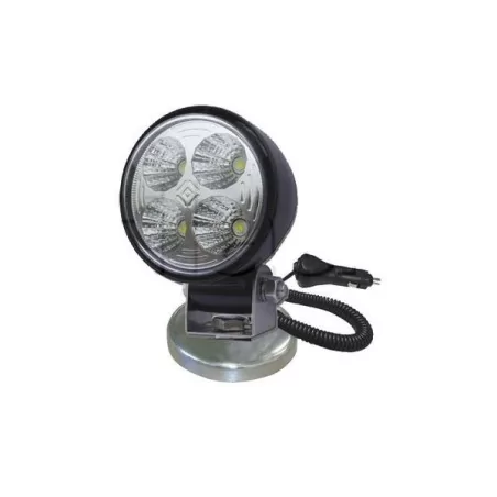 Phare de travail rond 4 Leds magnétique - 12/24 volts - ø 83 x H 123 x Ep 89 mm - IP67