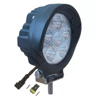 Phare de travail rond 6 Leds avec connecteur Superseal câblé - 10/30 volts - ø 115 x H 145 x Ep 64 mm - IP67